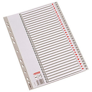 Esselte Separadores numéricos 1-31, A4, polipropileno, 31 pestañas, gris Esselte Separadores numéricos 1-31, A4, polipropileno, 31 pestañas, gris