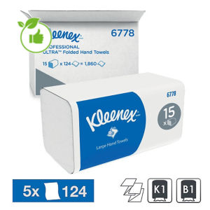 Essuie-mains enchevêtrés Kleenex Ultra, 5 paquets de 124