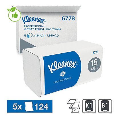 Essuie-mains enchevêtrés Kleenex Ultra, 5 paquets de 124 - 1