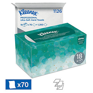 Essuie-mains enchevêtrés Kleenex Ultra Soft, boîte distributrice de 70