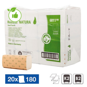 Essuie-mains pliés enchevêtrés Hostess, lot de 20 x 180 soit 3600 Essuie-mains pliés enchevêtrés Hostess, lot de 20 x 180 soit 3600