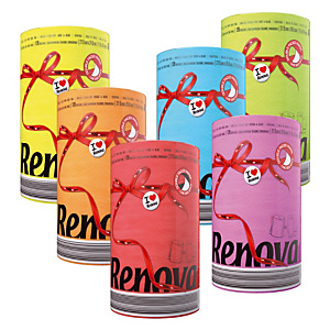 Essuie-tout Renova Color Red Label, colis de 10 rouleaux Essuie-tout Renova Color Red Label, colis de 10 rouleaux