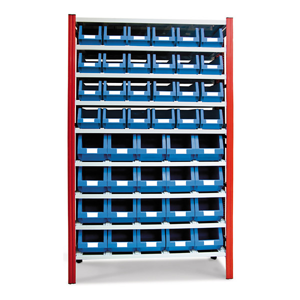 Estantería galvanizada con gavetas de plástico azules - 1