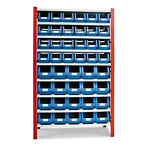Estantería galvanizada con gavetas de plástico Estantería galvanizada con gavetas de plástico