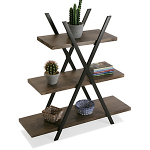 Estantería Jules, 3 baldas fijas, metal y madera, 100 x 33 x 101 cm Estantería Jules, 3 baldas fijas, metal y madera, 100 x 33 x 101 cm