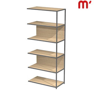 Estensione libreria alta modulare Afrodite, 90 x 44 x 200 cm, Metallo/Nobilitato Melaminico, Struttura Antracite, Ripiani e retro Rovere Estensione libreria alta modulare Afrodite, 90 x 44 x 200 cm, Metallo/Nobilitato Melaminico, Struttura Antracite, Ripiani e retro Rovere
