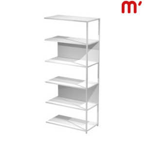 Estensione libreria alta modulare Afrodite, 90 x 44 x 200 cm, Metallo/Nobilitato Melaminico, Struttura Bianca, Ripiani e retro Bianchi Estensione libreria alta modulare Afrodite, 90 x 44 x 200 cm, Metallo/Nobilitato Melaminico, Struttura Bianca, Ripiani e retro Bianchi