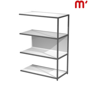 Estensione libreria bassa modulare Afrodite, 90 x 44 x 122 cm, Metallo/Nobilitato Melaminico, Struttura Antracite, Ripiani e retro Bianchi Estensione libreria bassa modulare Afrodite, 90 x 44 x 122 cm, Metallo/Nobilitato Melaminico, Struttura Antracite, Ripiani e retro Bianchi