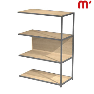 Estensione libreria bassa modulare Afrodite, 90 x 44 x 122 cm, Metallo/Nobilitato Melaminico, Struttura Antracite, Ripiani e retro Rovere Estensione libreria bassa modulare Afrodite, 90 x 44 x 122 cm, Metallo/Nobilitato Melaminico, Struttura Antracite, Ripiani e retro Rovere