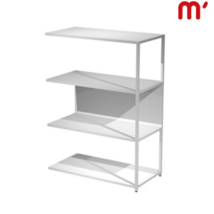 Estensione libreria bassa modulare Afrodite, 90 x 44 x 122 cm, Metallo/Nobilitato Melaminico, Struttura Bianca, Ripiani e retro Bianchi Estensione libreria bassa modulare Afrodite, 90 x 44 x 122 cm, Metallo/Nobilitato Melaminico, Struttura Bianca, Ripiani e retro Bianchi