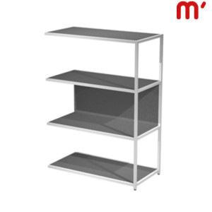 Estensione libreria bassa modulare Afrodite, 90 x 44 x 122 cm, Metallo/Nobilitato Melaminico, Struttura Bianco, Ripiani e retro Antracite Estensione libreria bassa modulare Afrodite, 90 x 44 x 122 cm, Metallo/Nobilitato Melaminico, Struttura Bianco, Ripiani e retro Antracite