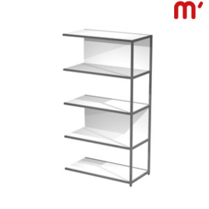 Estensione libreria media modulare Afrodite, 90 x 44 x 161 cm, Metallo/Nobilitato Melaminico, Struttura Antracite, Ripiani e retro Bianchi Estensione libreria media modulare Afrodite, 90 x 44 x 161 cm, Metallo/Nobilitato Melaminico, Struttura Antracite, Ripiani e retro Bianchi