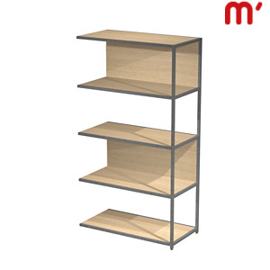 Estensione libreria media modulare Afrodite, 90 x 44 x 161 cm, Metallo/Nobilitato Melaminico, Struttura Antracite, Ripiani e retro Rovere Estensione libreria media modulare Afrodite, 90 x 44 x 161 cm, Metallo/Nobilitato Melaminico, Struttura Antracite, Ripiani e retro Rovere