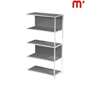 Estensione libreria media modulare Afrodite, 90 x 44 x 161 cm, Metallo/Nobilitato Melaminico, Struttura Bianca, Ripiani e retro Antracite Estensione libreria media modulare Afrodite, 90 x 44 x 161 cm, Metallo/Nobilitato Melaminico, Struttura Bianca, Ripiani e retro Antracite