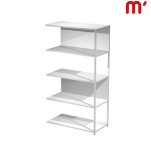 Estensione libreria media modulare Afrodite, 90 x 44 x 161 cm, Metallo/Nobilitato Melaminico, Struttura Bianca, Ripiani e retro Bianchi Estensione libreria media modulare Afrodite, 90 x 44 x 161 cm, Metallo/Nobilitato Melaminico, Struttura Bianca, Ripiani e retro Bianchi