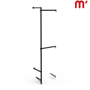 Estensione per montante a cremagliera per sistema Showroom con 2 barre appenderia, 61,3 x 45 x 240 cm, Metallo verniciato nero Estensione per montante a cremagliera per sistema Showroom con 2 barre appenderia, 61,3 x 45 x 240 cm, Metallo verniciato nero