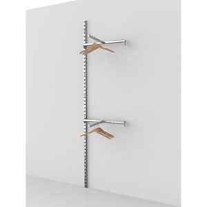 Estensione per sistema cavettato Canalina con doppia traversa e doppio braccio espositivo dritto, 63,5 x 50 x 240 cm, Metallo cromato Estensione per sistema cavettato Canalina con doppia traversa e doppio braccio espositivo dritto, 63,5 x 50 x 240 cm, Metallo cromato