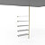 Estensione per sistema a scaffale Gold modulare pavimento-soffitto con ripiani in legno bianco e reggiripiani, 103 x 40 x 300 cm, Metallo verniciato/Legno, Oro/Bianco - 1