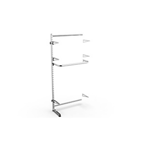 Estensione per struttura autoportante per sistema Gondola con 3 ripiani in legno e 1 barra appenderia, 101,5 x 40 x 240 cm, Metallo Estensione per struttura autoportante per sistema Gondola con 3 ripiani in legno e 1 barra appenderia, 101,5 x 40 x 240 cm, Metallo