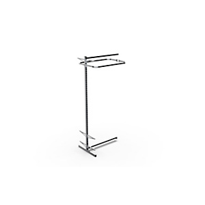 Estensione per struttura autoportante per sistema Gondola con 6 ripiani in legno e 2 barre appenderia, 101,5 x 71 x 240 cm, Metallo Estensione per struttura autoportante per sistema Gondola con 6 ripiani in legno e 2 barre appenderia, 101,5 x 71 x 240 cm, Metallo
