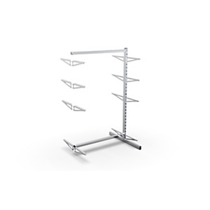 Estensione per struttura autoportante per sistema Gondola con 8 ripiani in legno, 101,5 x 71 x 145 cm, Metallo Estensione per struttura autoportante per sistema Gondola con 8 ripiani in legno, 101,5 x 71 x 145 cm, Metallo