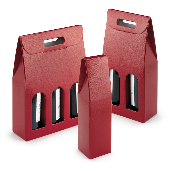 Estuche para botellas con asas acabado piel Lézard