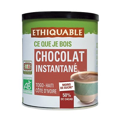 ETHIQUABLE Chocolat en poudre instantané Ethiquable Bio 425 g - Chocolat en  Poudre & Cacaofavorable à acheter dans notre magasin