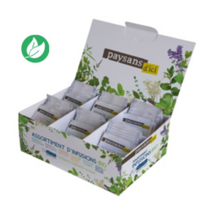 Ethiquable Infusions bio "Paysans d'ici" du massif central - Coffret assortiment de 60 sachets Ethiquable Infusions bio "Paysans d'ici" du massif central - Coffret assortiment de 60 sachets