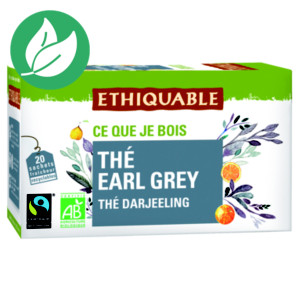Ethiquable Sachets de thé noir Earl Grey Darjeeling Ethiquable Sachets de thé noir Earl Grey Darjeeling