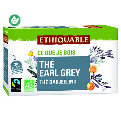 Ethiquable Sachets de thé noir Earl Grey Darjeeling