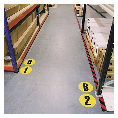 Etichetta segnaletica adesiva pavimento con numero - 1