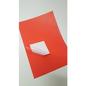 Etichette adesive removibili, 99,1 x 143,5 mm, 100 fogli, 4 etichette per foglio, Rosso