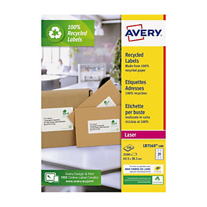 Etichette adesive stampabili in carta riciclata