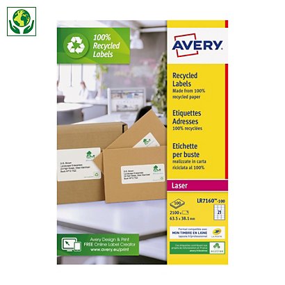 Etichette adesive stampabili in carta riciclata - 1