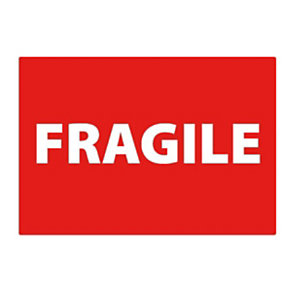 Etichette per spedizioni Fragile, 90 x 130 mm, Rosso (rotolo 500 pezzi)