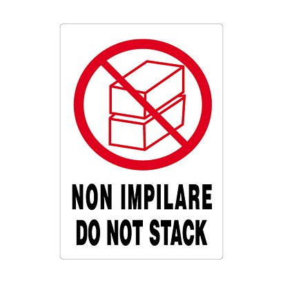 Etichette segnaletiche con stampa non impilare, do not stack - 1