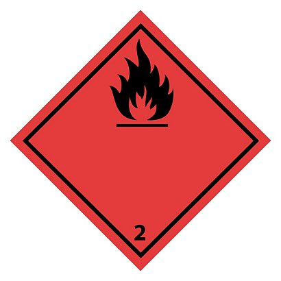 Etikett for farlig gods til vei- og lufttransport - brannfarlig gass - 1