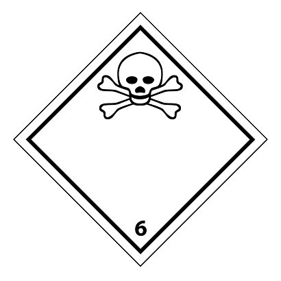 Etikett for farlig gods til vei- og lufttransport - giftige stoffer - 1
