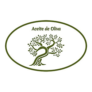 Etiqueta oval para cajas de aceite de oliva con diseño olivo