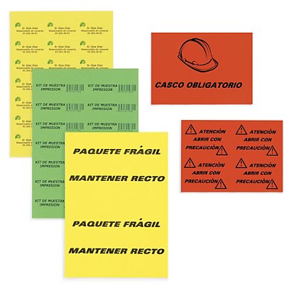 Etiquetas adesivas de cor em folha A4 - 1