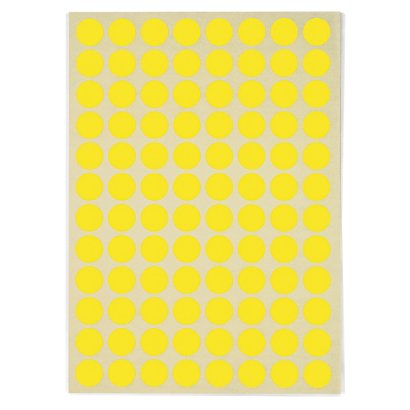 Etiquetas adhesivas redondas en color amarillo 15mm - 1