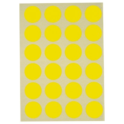 Etiquetas adhesivas redondas en color amarillo 30mm - 1