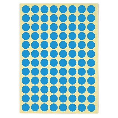 Etiquetas adhesivas redondas en color azul 15mm - 1