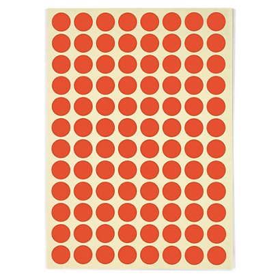 Etiquetas adhesivas redondas en color rojo 15mm - 1
