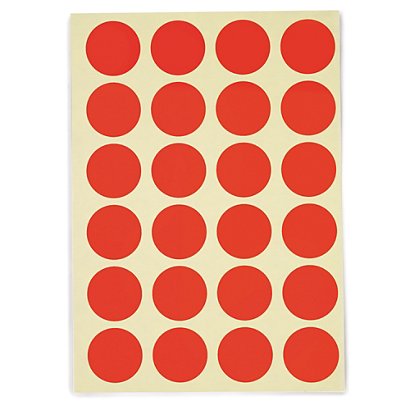 Etiquetas adhesivas redondas en color rojo 30mm - 1