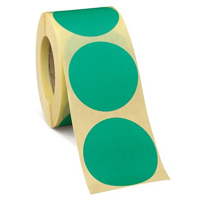 Etiquetas adhesivas redondas en color verde reposicionables  diámetro 50 mm - 1