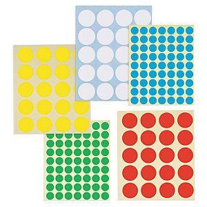 Etiquetas adhesivas redondas en color