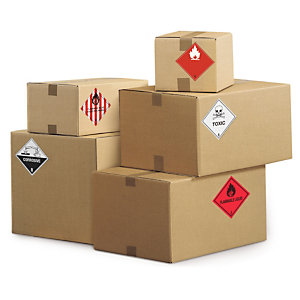 Etiquetas para el transporte de materias peligrosas en rollo