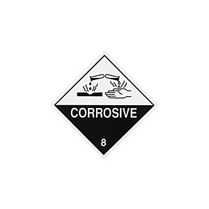 Etiquetas para envío de materias peligrosas "materias corrosivas"