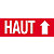 Etiquette adhésive pré-imprimée ''HAUT'' - Rouleau de 500 étiquettes 16,5 x 5,5 cm - 2